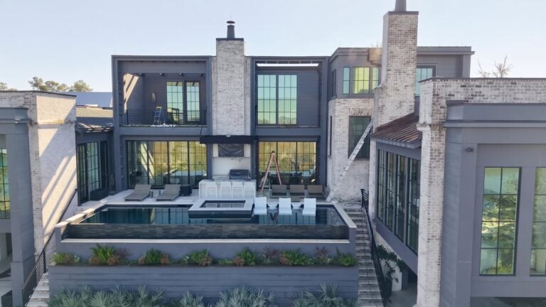 Modern Charleston home and pool after exterior cleaning